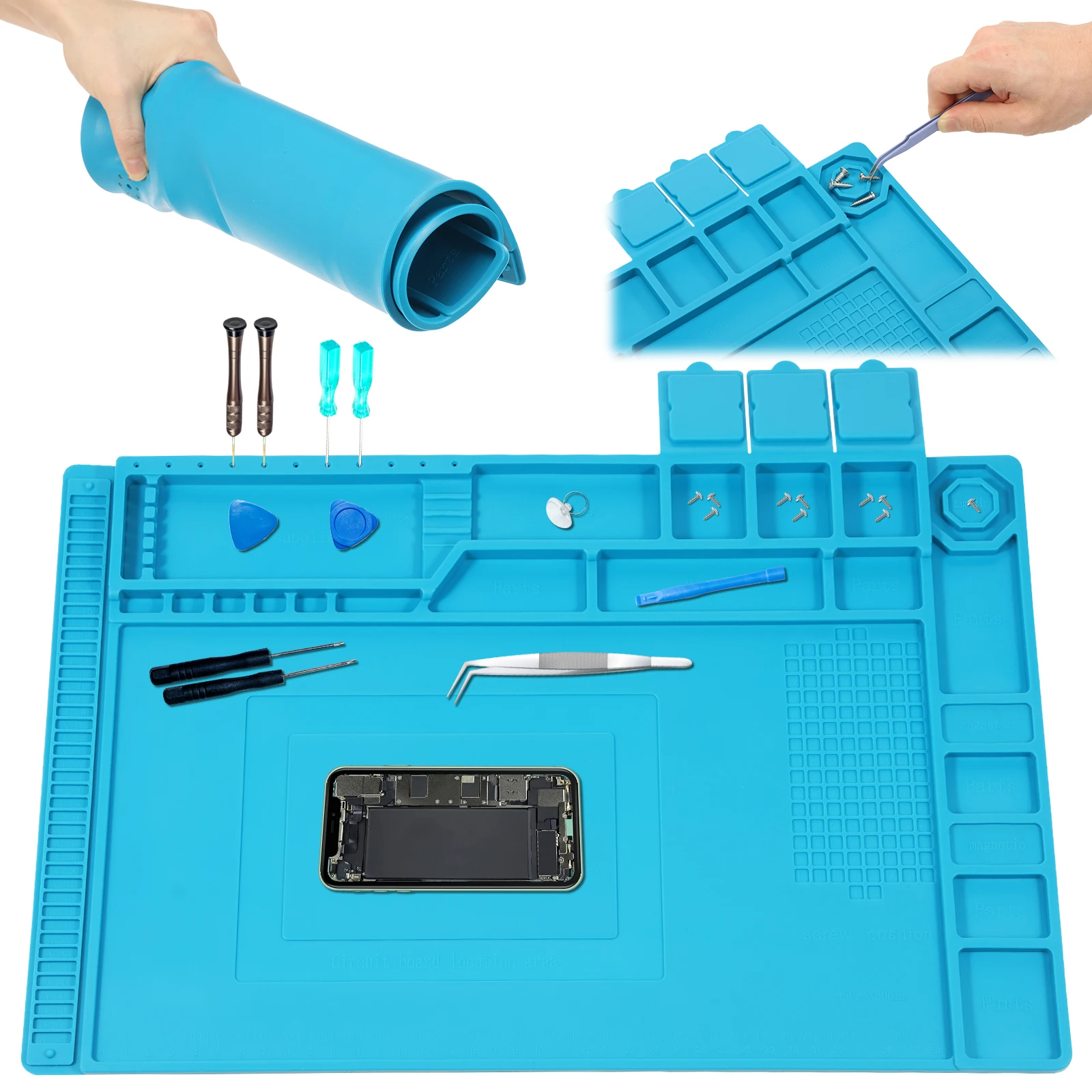 Bar Mat Rubber - Tapete de Silicone para Soldagem 45x30cm,