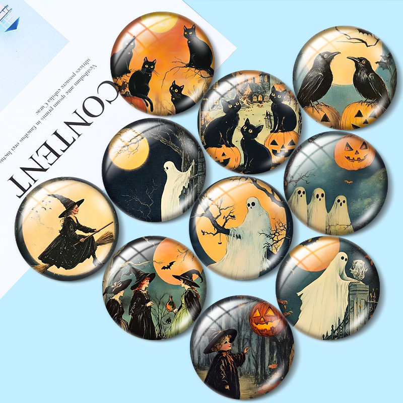 Old Fashioned Glass - Cabochões de vidro vintage de Halloween