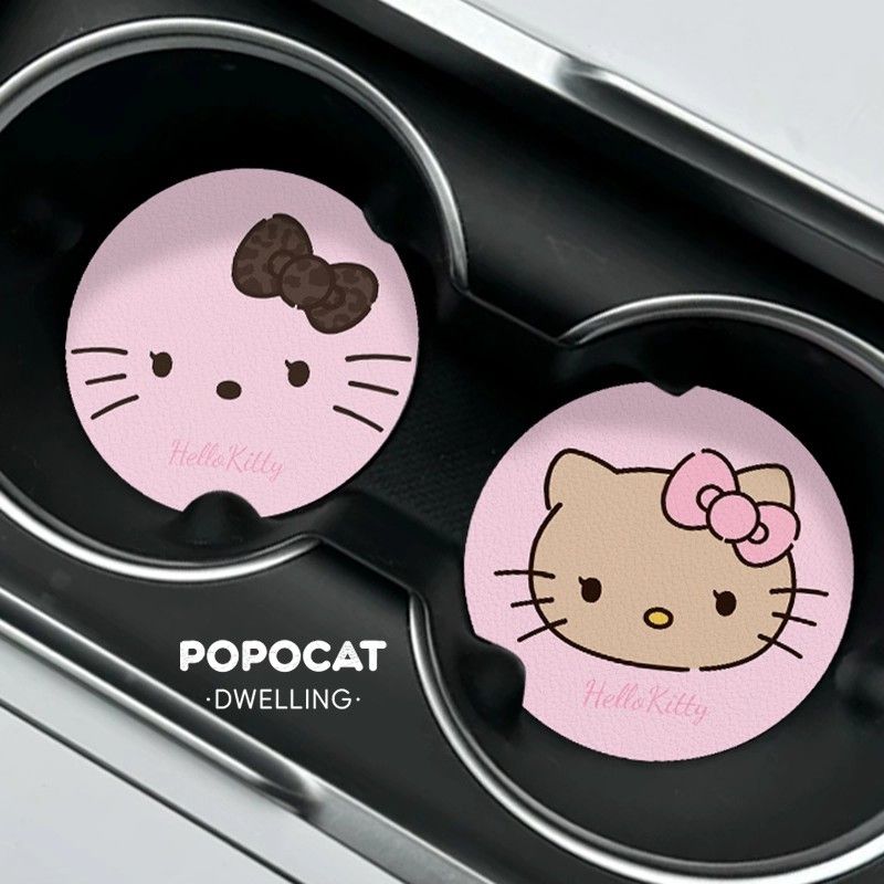 Olá kitty porta-copos de carro - Bar Mat Rubber avaliação e preço