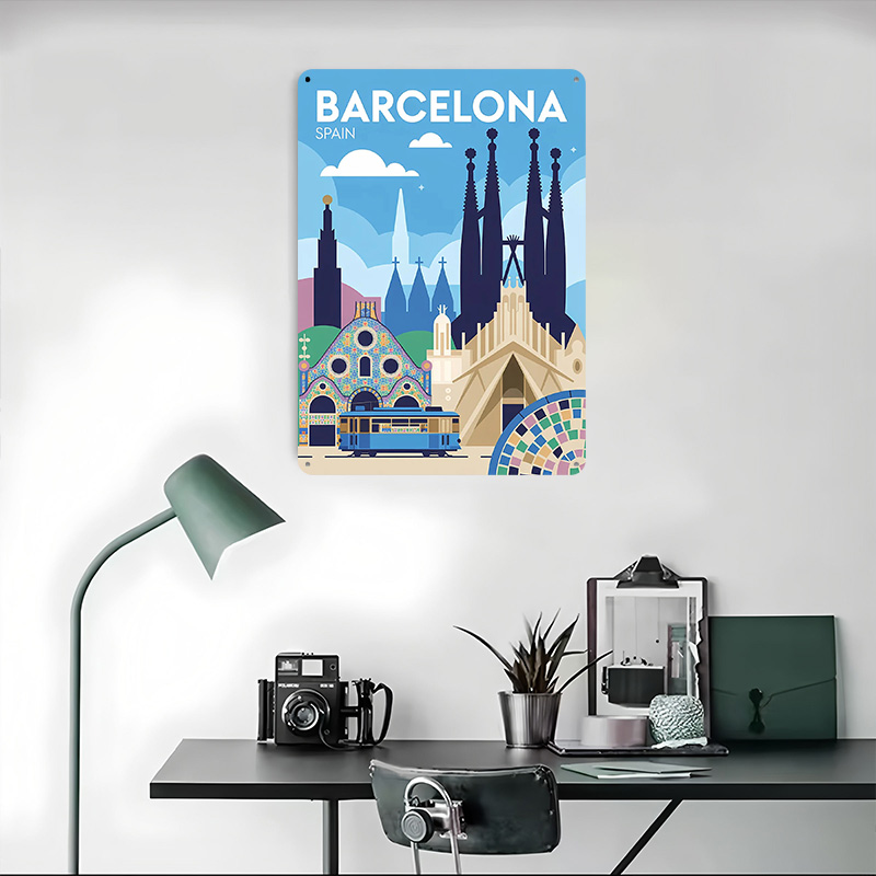 Pôster Metálico de Viagem Barc - Home Barcelona avaliação e preço